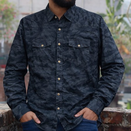 আর্মি ক্যামো ব্লাক শার্ট